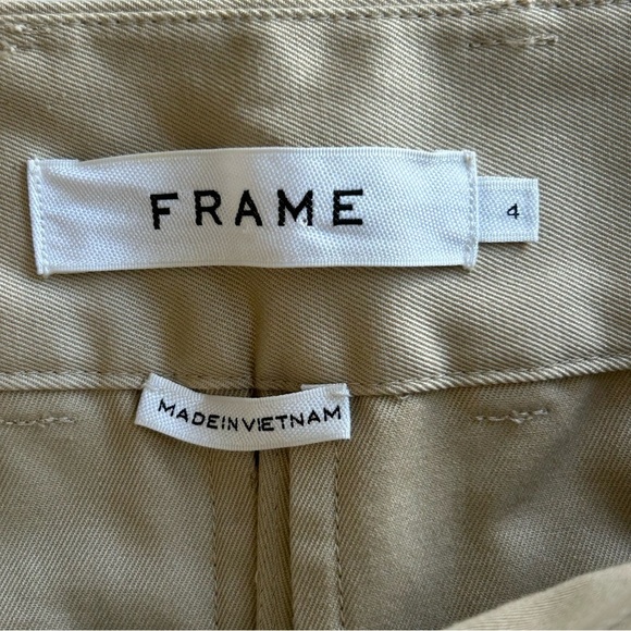 FRAME Women's Cotton Trench Skort Casual Solid Khaki Beige Size 4 - Picture 4 of 8